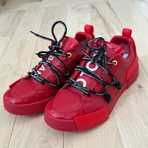 Faux Dolce and Gabbana red shoe sneakers